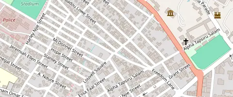 Map: Yassa House, Independence Drive, Banjul. Opens Google Maps.